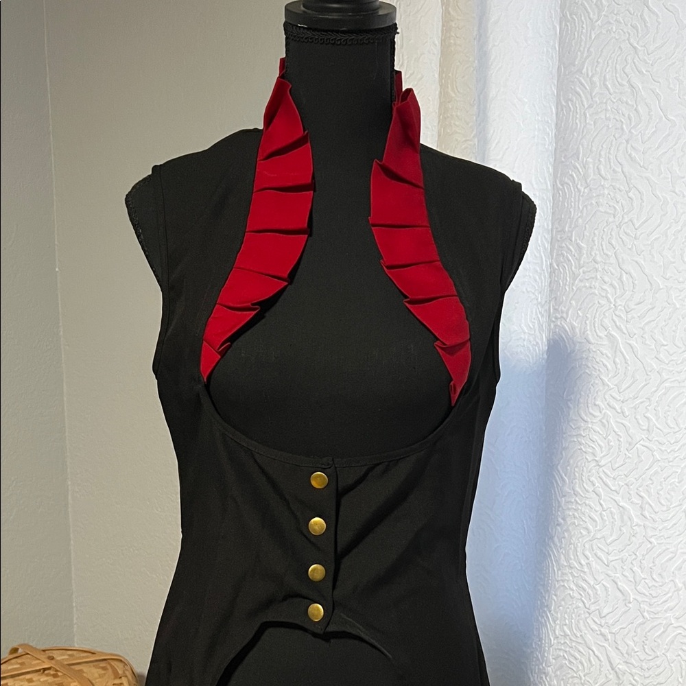 SHEIN Black Cape with Red Accents